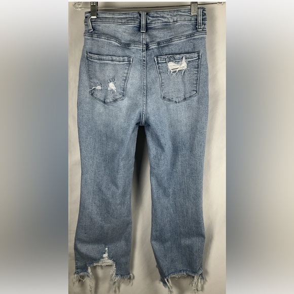 Blakeley Size 3 Women’s  Wide Leg  Crop Stretch Jeans Destroyed - Picture 2 of 11